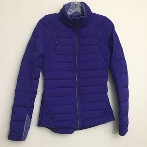 Lululemon Fluffed Up Jacket Pigment Blue Sz 4 EUC